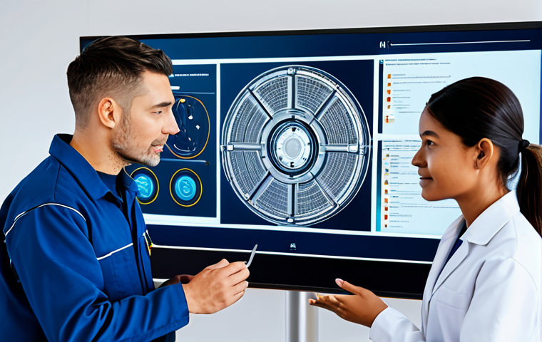 공장자동화 엔지니어 하루 일과 - **Automation Engineer at a Computer Workstation:** "An automation engineer, fully clothed in busines...