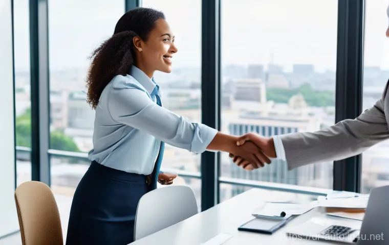 자동화 솔루션 제안서 작성법 - **Prompt:** A confident female consultant, dressed in a stylish yet modest business suit, stands bes...