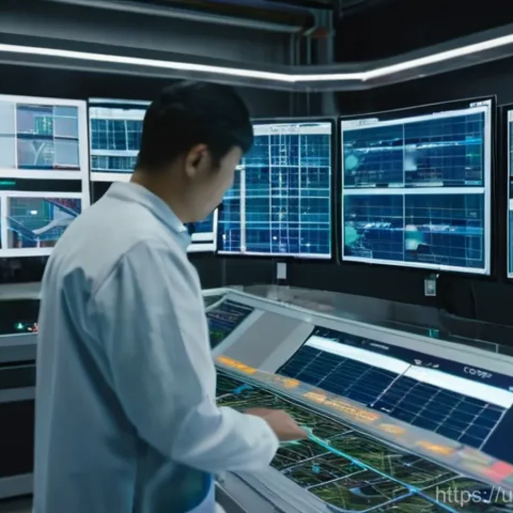 공장자동화 기술의 글로벌 트렌드 - **A highly advanced, clean, and brightly lit smart factory control room.** A diverse team of enginee...