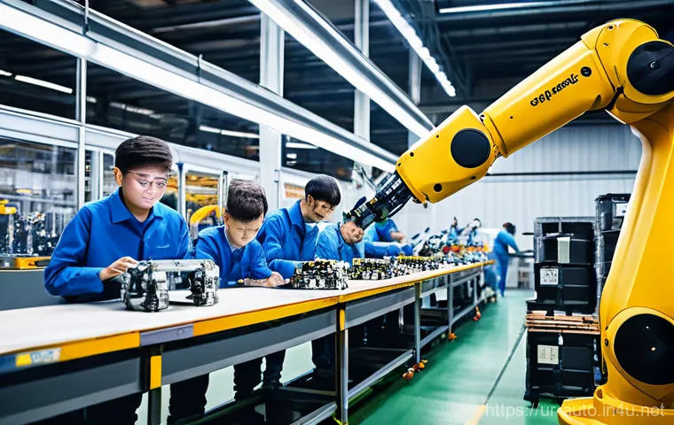 공장자동화 기술의 글로벌 트렌드 - **A highly advanced, clean, and brightly lit smart factory control room.** A diverse team of enginee...