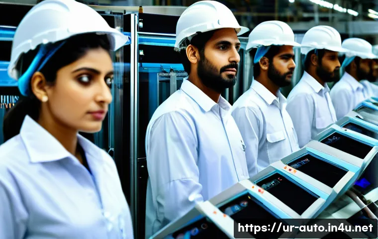 공장자동화 자격증 취득 방법 - **Prompt:** A vibrant and bustling modern industrial automation facility in Pakistan, possibly a tex...