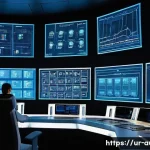 공장자동화 부품 선정 가이드 - **Prompt:** "A brightly lit, futuristic factory control room with a sleek, minimalist design. The ro...