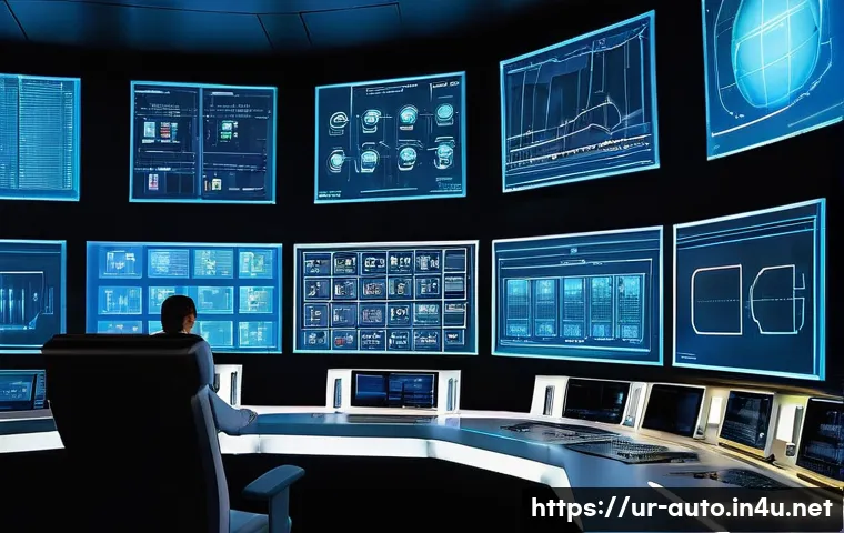 공장자동화 부품 선정 가이드 - **Prompt:** "A brightly lit, futuristic factory control room with a sleek, minimalist design. The ro...