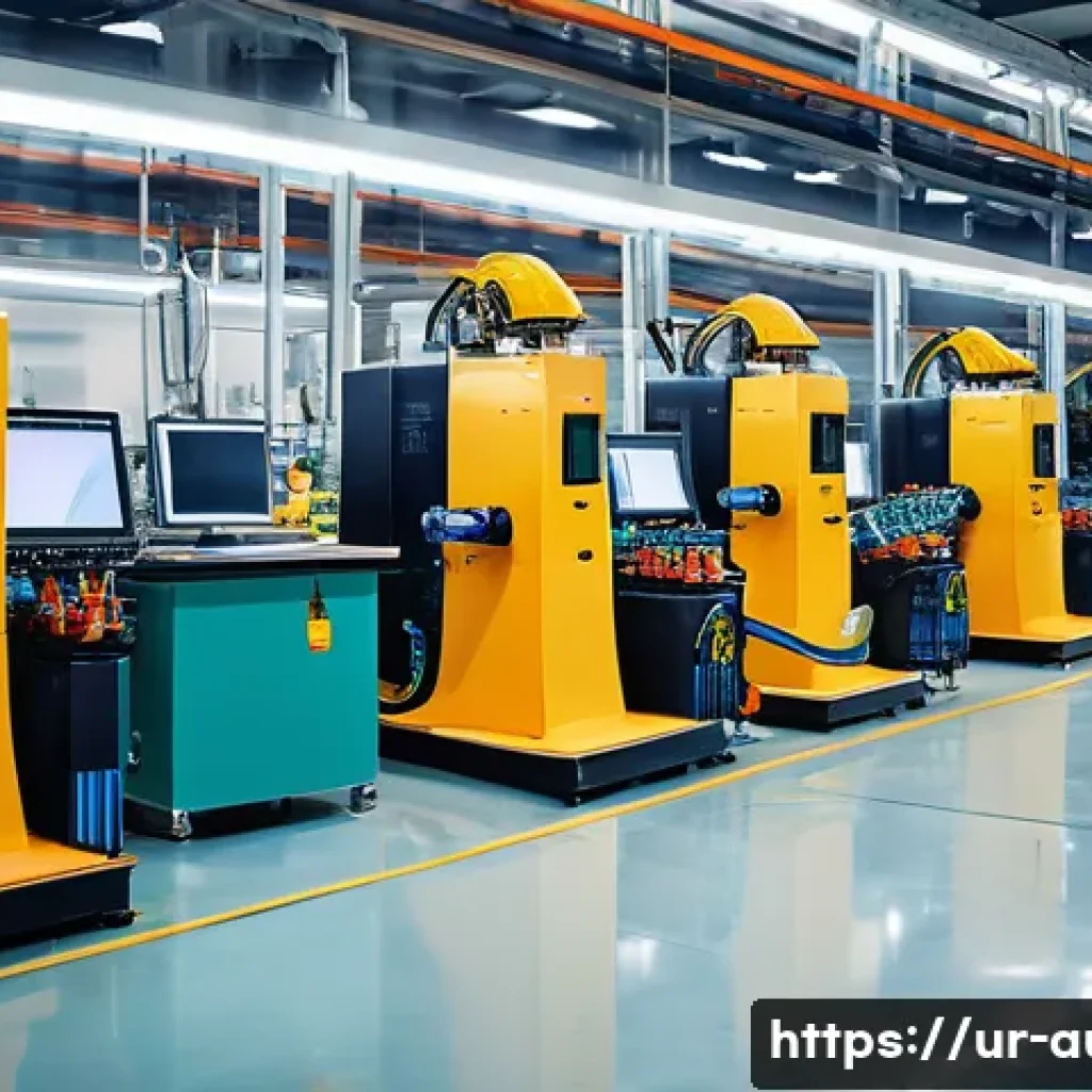 공장자동화로 인한 직업 변화 - A modern factory floor in Pakistan featuring diverse workers in protective workwear and safety helme...