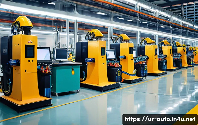 공장자동화로 인한 직업 변화 - A modern factory floor in Pakistan featuring diverse workers in protective workwear and safety helme...