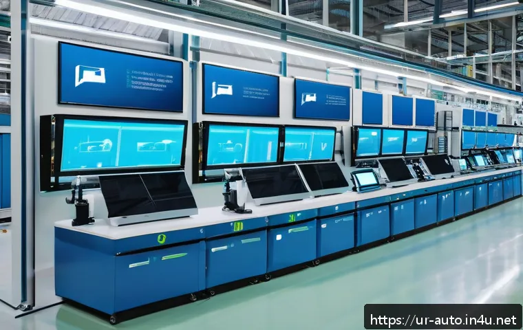 공장자동화와 클라우드 컴퓨팅 - A modern smart factory interior in Pakistan, showcasing interconnected machines, sensors, and comput...