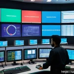 Home 21 공장자동화 프로젝트의 리스크 관리 - A high-tech industrial factory control room in Pakistan, showing a diverse team of engineers monitor...