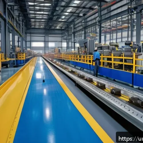 Home 30 자동화 설비에 적합한 센서 선택 - Detailed industrial factory setting showcasing a proximity sensor in action on an assembly line, det...